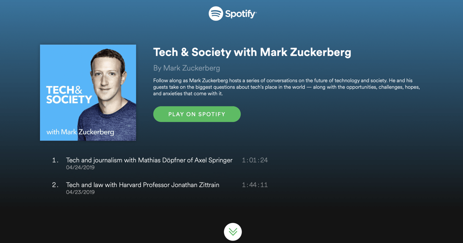 Mark Zuckerburg เปิดตัวพอดคาสต์ Tech and Society with Mark Zuckerberg